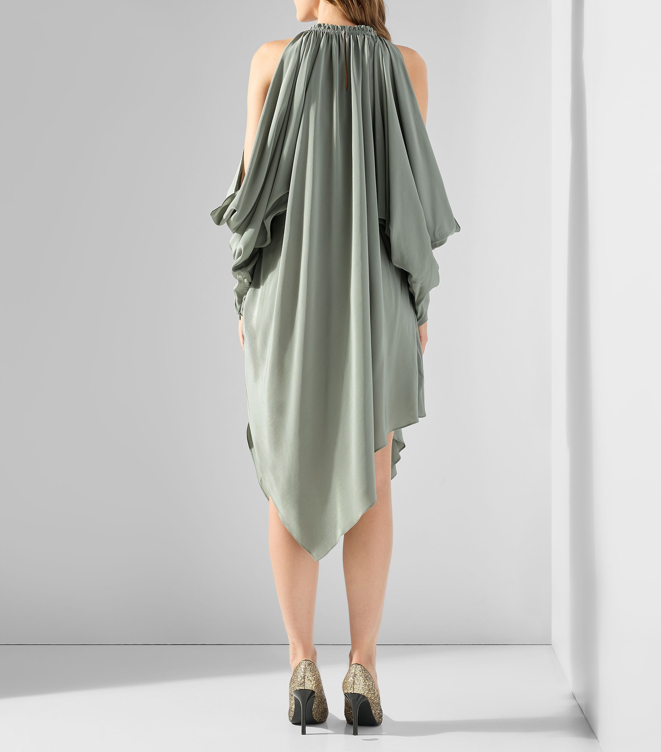 Vestido mini con manga larga lisa Mujer
